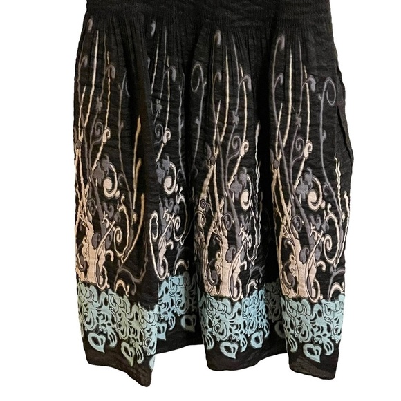 Max Edition Textured Print Elasticized Bodice Dress Sz M - Picture 9 of 13